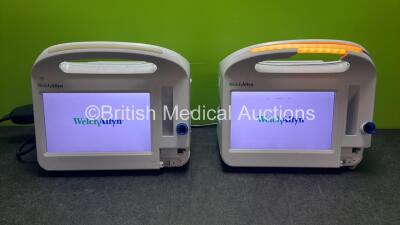 2 x Welch Allyn 6000 Series Vital Signs Monitors (Both Power Up with Damage-See Photos) *SN 100034291116, 100020960815*