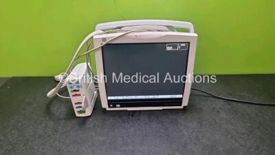 Job Lot Including 1 x GE Type B450 Patient Monitor *Mfd 2019* (Powers Up) and 1 x GE Type E-PSMP-01 Module Including ECG, NIBP, P1, P2, T1, T2 and SpO2 Options with ECG / NBP / SpO2 Connector Cables