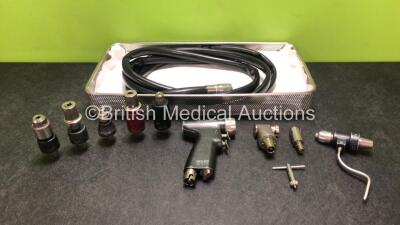 Job Lot Including 1 x deSoutter MPX-500 MultiDrive Handpiece, 1 x deSoutter Pneumatic Hose, 1 x deSoutter KX-500 Sagittal Saw Attachment, 3 x deSoutter DX-500 Drill Attachments, 1 x deSoutter HX-500 High Torque Reamer Chuck, 1 x deSoutter SV-200 Sagittal 