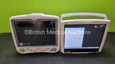 Job Lot Including 1 x GE Dash 5000 Patient Monitor Including ECG, CO2, SpO2, NBP, BP1/3, BP2/4 and Temp/CO Options (Powers Up) and 1 x 1 x GE Type B450 Patient Monitor *Mfd 2016* (Powers Up, Broken Handle - See Photo)