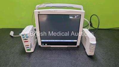 Job Lot Including 1 x GE Type B450 Patient Monitor *Mfd 2019* (Powers Up) 1 x GE Gas Module Type E-miniC-00 with mini D-fend Water Trap and 1 x GE Type E-PSMP-01 Module Including *Mfd 2016* ECG, NIBP, P1, P2, T1, T2 and SpO2 Options with ECG / NBP / SpO2 