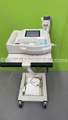 GE MAC 1200ST ECG Machine on Stand with 10 Lead ECG Leads (Powers Up - Damage to ECG Leads - See Pictures) *S/N 550009349*