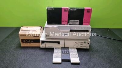 Job Lot Including 1 x Sony UP-2300p Colour Video Printer, 1 x Sony UP-1200AEPM Colour Video Printer, 2 x Sony UPC-1010 Printing Packs, 1 x Sony UPC-21L Printing Pack and 3 x Remote Controllers