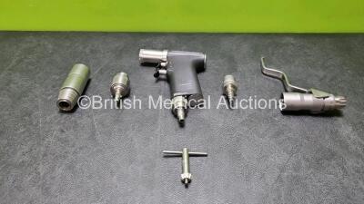 Job Lot Including Synthes Compact Air Drive II 511.701 Surgical Handpiece with 4 x Synthes Attachments Including 1 x 532.022, 1 x 511.750 1 x 511.785 / 511.761 and 1 x Jacobs with Key