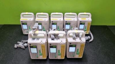 8 x Sino Medical SN-1800V Infusion Pumps *Mfd - 2020* (All Power Up) *SN 0496200420A01821 / 0496200525A05900 / 04962005190 / 0496200420A01823 / 0496200519A04827 / 0496200420A01755 / 0496200525A05990 / 0496200420A01756*