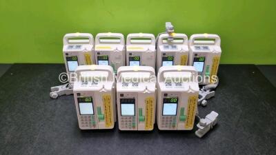 8 x Sino Medical SN-1800V Infusion Pumps *Mfd - 2020* (All Power Up) *SN 0496200524A05260 / 0496200525A5993 / 0496200525A05681 / 0496200525A05898 / 0496200524A05261 / 0496200525A05992 / 0496200524A05259 / 0496200519A04828*