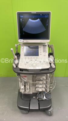 Toshiba Aplio 500 TUS-A500 Flat Screen Ultrasound Scanner *S/N WAC1622641* **Mfd 02/2016** Software Version AB_V6.00*R005 with 6 x Transducers / Probes (PVT-375BT *Mfd 01/2016* / PLT-1005BT *Mfd 02/2016* / PVT-675MVL *Mfd 2014* / PVT-681MV *Mfd 2012* / PV