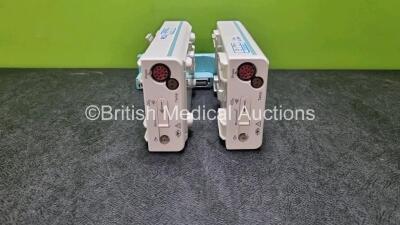 2 x Philips M3015A C06 CO2 Microstream Gas Modules with Press, Temp and CO2 Options *SN DE43511172 / DE43520112*