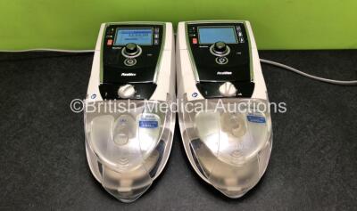 2 x Resmed Stellar 100 CPAP Units with 2 x Power Supplies and 2 x ResMed H4i Humidifiers (Both Power Up, 1 x Dull Screen - See Photos) *SN 20170360260 / 20170551724*