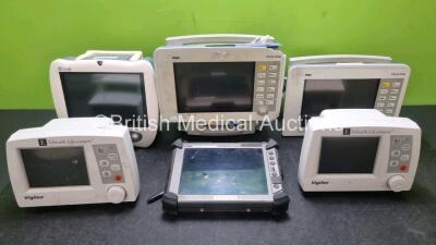 Job Lot Including 1 x Ortivus Mobimed Vital Signs Monitor (Damage to Screen - See Photo) 2 x Drager Infinity Delta Patient Monitors (Both with Damage to Casing - See Photos) with 1 x Docking Station, 2 x Edwards Lifesciences Vigileo Patient Monitor and 1 