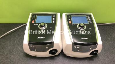 2 x Resmed Stellar 100 CPAP Units with 2 x Power Supplies (Both Power Up) *SN 20160123346 / 20142593486*