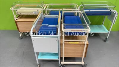 5 x Huntleigh Bedside Cots with Mattresses