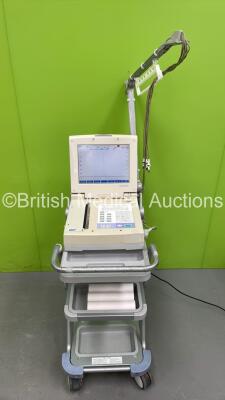 Fukuda Denshi CardiMax FX-7542 ECG Machine on Stand with 10 Lead ECG Leads (Powers Up)