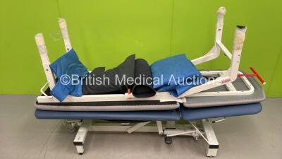 1 x Unknown Make of Hydraulic Patient Examination Couch (Hydraulics Faulty) and 1 x Acime Static Patient Examination Couch