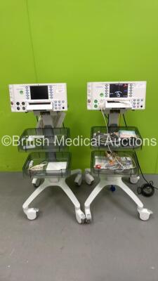 2 x Huntleigh Sonicaid FM800 Encore Fetal Monitors on Stand (1 x Powers Up - 1 x Spares and Repairs) *S/N 107487 / 087662*