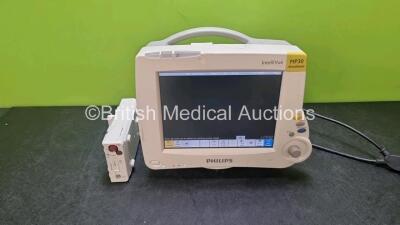 Philips IntelliVue MP30 Patient Monitor (Powers Up) with Philips M3015A C06 CO2 Microstream Gas Module *Mfd - 2016* with Press, Temp and CO2 Options