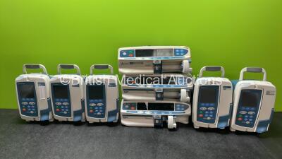 Job Lot of Pumps Including 3 x Carefusion Alaris GP Guardrails Plus Pumps (All Power Up, 2 with Blank Screens, 1 with Fault-See Photo) 2 x Carefusion Alaris GP Pumps (Both Power Up) 2 x Cardinal Health Alaris GH Pumps (Both No Power) 1 x Asena GH Alaris P