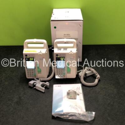 2 x Sino Medical SN-1800V Infusion Pumps (1 x in Box with Manual) *Mfd - 2020* (Both Power Up) *SN 0496200526A06120 / 0496200519A04192*