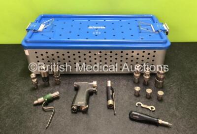 Job Lot Including 1 x deSoutter MPZ-400 Handpiece, 1 x deSoutter EPV-200 Handpiece, 1 x deSoutter SV-220 Sagittal Saw Attachment, 1 x deSoutter DZ-400 Drill Attachment, 1 x deSoutter Hose Adaptor, 1 x deSoutter WX-400 Wire Driver, 1 x Hose Washing Cap, 3 