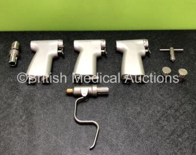 Job Lot Including deSoutter MPZ-450 Handpieces, 1 x deSoutter DZ-450 Drill Attachment, 1 x Chuck Key, 2 x deSoutter Washing Caps and 1 x deSoutter WZ-450 Wire Driver