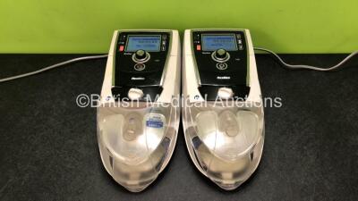 2 x Resmed Stellar 100 CPAP Units with 2 x Power Supplies and 2 x ResMed H4i Humidifiers (Both Power Up) *SN 20131778558 / 20140116635*