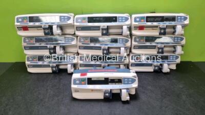 Job Lot of Various Syringe Pumps Including 7 x Carefusion Alaris Plus GH, 2 x Cardinalhealth Alaris GH and 1 x Carefusion Alaris GH (All Power Up) *SN 800214672 / 800258774 / 135145370 / 800258423 / 135144364 / 135148156 / 135148148 / 135145363 / 13514536