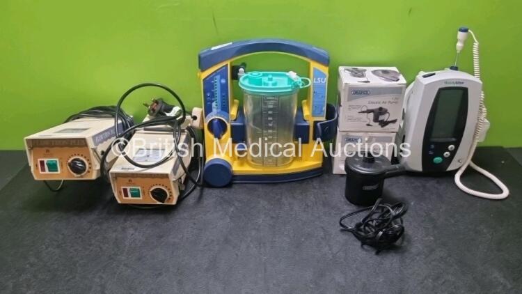 Mixed Lot Including 1 x LSU Laerdal Suction Unit (Powers Up) 2 x Huntleigh Flowtron Plus Pumps, 2 x Draper Electric Air Pumps and 1 x Welch Allyn Spot Vital Signs Monitor