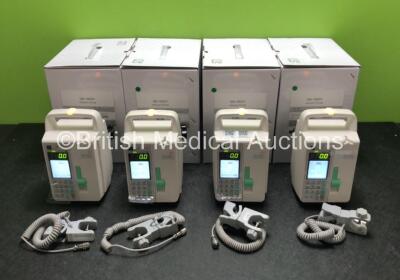 4 x Sino Medical SN-1800V Infusion Pumps with User Manuals in Boxes *Mfd - 2020* (All Power Up - Like New) *SN 0496200420A01940 / 0496200519A03729 / 0496200420A01787 / 0496200420A01939*