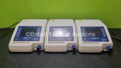 3 x B & D Electromedical Nippy 3+ Ventilators (All Power Up) *SN 201420852 / 201010016 / 201010200*