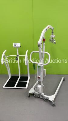 1 x Liko Uno 102 Patient Hoist with Battery and Controller (Powers Up) and 1 x Marsden Stand on Scale