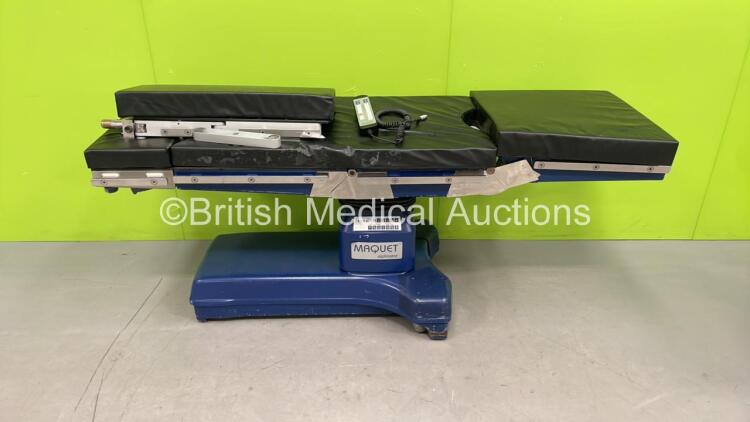 Maquet AlphaStar Electric Operating Table Model No 1132.01A3 with Controller and Cushions (Powers Up - Damage - See Pictures) *S/N 01008*