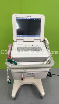 Philips PageWriter TC70 ECG Machine on Stand with 10 Lead ECG Leads (Powers Up)