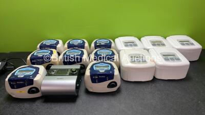 Job Lot Including 1 x ResMed S9 Autoset CPAP Unit with AC Power Supply, 5 x ResMed Escape CPAP Units, 3 x ResMed Escape II CPAP Units and 5 x DeVilbiss Sleep Cubes *GL*