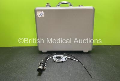 Karl Storz 11301 BN1 Flexible Laryngoscope with Karl Storz 495 NA Light Cable in Carry Case - Engineer's Report : Optical System - 0 Broken Fibers, Angulation - No Fault Found, Insertion Tube - No Fault Found, Light Transmission - No Fault Found