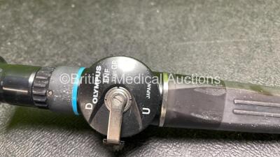 Olympus ENF-GP Pharyngoscope in Case - Engineer's Report : Optical System - 4 Broken Fibers, Angulation - No Fault Found, Insertion Tube - Minor Kink Present, Light Transmission - No Fault Found, Leak Check - No Fault Found *1402977* - 3