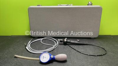 Karl Storz 11301 BND1 Intubation Fiberscope with 1 x Karl Storz 495 DC Fluid Light Cable and 1 x Karl Storz Endoskope Lead Tester - Engineer's Report : Optical System - Dirt on Mask Edge, Angulation - No Fault Found, Insertion Tube - No Fault Found, Light