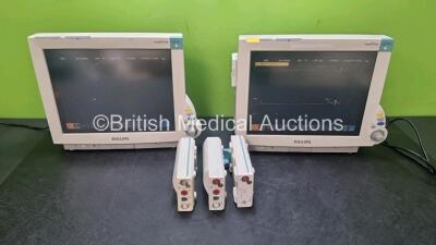 Job Lot Including 1 x Philips IntelliVue MP70 Patient Monitor (Powers Up) 1 x Philips IntelliVue X2 Handheld Patient Monitor (Powers Up) with ECG, SpO2, NBP, Press and Temp Options, 1 x Philips CO2 Opt CO6 Module Including Press , Temp Options and 1 x Ph