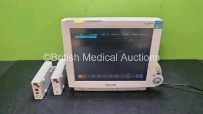 Job Lot Including 1 x Philips IntelliVue MP70 Patient Monitor (Powers Up, Missing Dial) 1 x Philips IntelliVue X2 Handheld Patient Monitor (Powers Up) with ECG, SpO2, NBP, Press and Temp Options, 1 x Philips CO2 Opt CO6 Module Including Press , Temp Opti