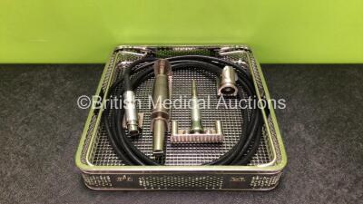 Job Lot Including 1 x Aesculap GD678 Microspeed Uni Handpiece, 1 x Aesculap GD450 M Attachment and 1 x Aesculap GD672 Cable in Tray