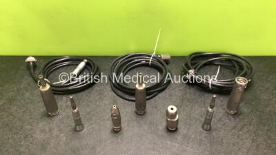 Job Lot Including 2 x Aesculap GD678 Microspeed Uni Handpieces, 1 x AesculapGD674 Microspeed Uni Handpiece, 2 x Aesculap GD450 M Attachments, 1 x Aesculap GB391R Attachment, 1 x Aesculap GB392R Attachment and 3 x Aesculap GD672 Cables