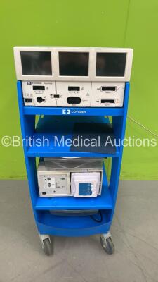 Covidien Force Triad Electrosurgical / Diathermy Unit (Draws Power - Blank Screen) with Covidien RapidVac Smoke Evacuator (Powers Up) *S/N T3833850EX*