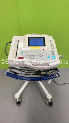 GE MAC 1200ST ECG Machine on Stand with 10 Lead ECG Leads (Powers Up)