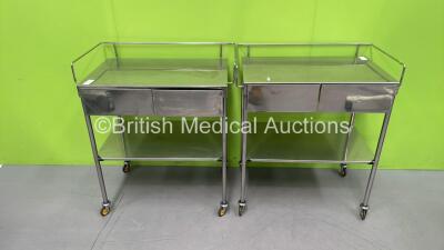 2 x Stainless Steel Trolleys with Draws *S/N NA*