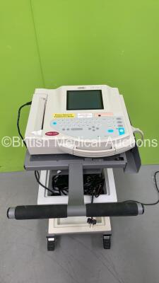 GE MAC 1200ST ECG Machine on Stand with 10 Lead ECG Leads (Powers Up)