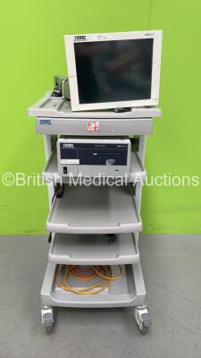 Storz Stack Trolley with Storz 200903 31 Monitor and Storz 200960 20 AIDA Control Unit (HDD REMOVED)