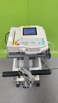 GE MAC 1200ST ECG Machine on Stand with 10 Lead ECG Leads (Powers Up)