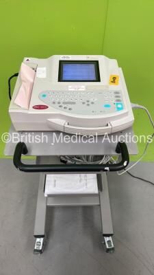 GE MAC 1200ST ECG Machine on Stand with 10 Lead ECG Leads (Powers Up)