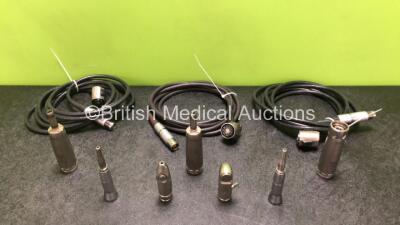 Job Lot Including 2 x Aesculap GD678 Microspeed Uni Handpieces, 1 x AesculapGD674 Microspeed Uni Handpiece, 2 x Aesculap GD450 M Attachments, 1 x Aesculap GB391R Attachment, 1 x Aesculap GB390R Attachment and 3 x Aesculap GD672 Cables