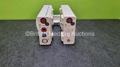 Job Lot of Patient Monitoring Modules Including 1 x Philips M3015A Microstream CO2 Opt CO6 Including Press , Temp Options and 1 x Philips M3001A Opt A01C18 Including ECG, SpO2, NBP, Press and Temp Options (Slight Damage to Casing - See Photo) *SN DE138760