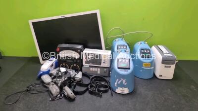 Mixed Lot Including 1 x Philips IntelliVue X2 Handheld Patient Monitor Including ECG, SpO2 and NBP Options (Untested Due to No Power Supply) 3 x Medivator Scope Buddys, 1 x Covidien Genius 3 Tympanic Thermometer, 1 x BFW Headlight Video Camera, 6 x S.O.S 